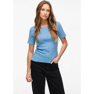 Vikassie S/S Pointelle Top - Noos, Blissful Blue, XL