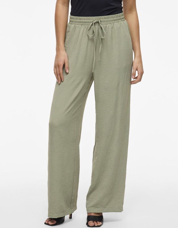 Vila - Josa Wide Leg Fit Broek - Hoge Taille - Losse Pasvorm - 100% Gerecycled Polyester