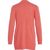 Vila - Koraal Rode Cardigan - Gebreid - Viscose/Polyester/Nylon