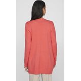 Vila - Koraal Rode Cardigan - Gebreid - Viscose/Polyester/Nylon