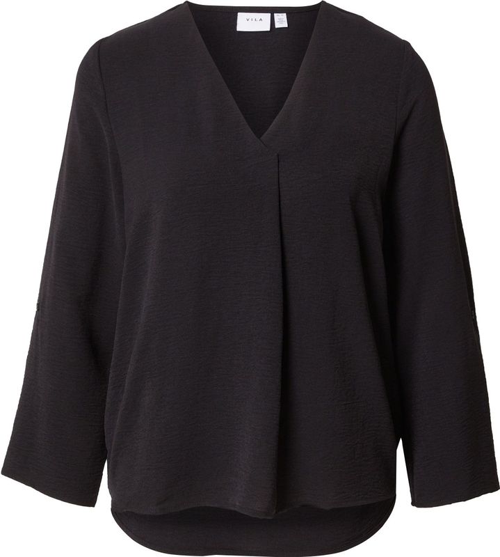 Vila - VIJOSA - Shirt - Zwart - 3/4 V-hals