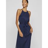 VILA - Vifalia Lange Jurk - Marineblauw - 1 Stuk - Met Riem