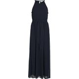 VILA - Vifalia Lange Jurk - Marineblauw - 1 Stuk - Met Riem