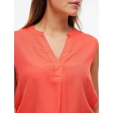 Blouseshirt - Effen - Viscose - V-hals - Mouwloos - Tuniek Kraag