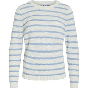 Vila Vidalo O-Neck L/S Stripe Knit Top-Noos voor dames, wit alyssum, XS