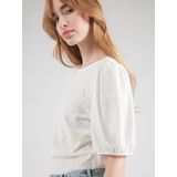 VILA - Blouse - Wit - Blouseshirt - Gevoerde Zoom/Rand - Pofmouwen