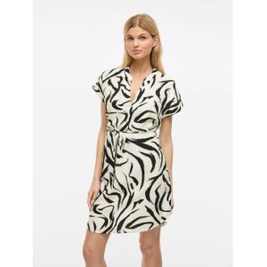 Vila - Korte Blouse-Jurk - Ecru Dessin - Polyester
