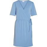 VILA - NAYELI - Jurk - Azuur - Korte Lengte - Wikkel Design
