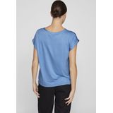Vila T-shirt Viellette S s Satin Top - Noos 14059563 Blissful Blue Dames