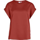 Vila Kurzarmshirt »VIELLETTE S/S SATIN TOP - NOOS«, Satin Optik