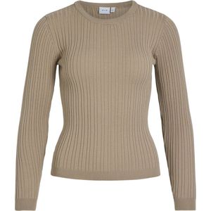 Vimullie L/S O-Neck Rib Knit Top/Pb, savannah tan, XL