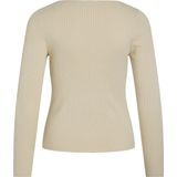 Asymmetrical - Ribbed Knit Pullover - Wit - Knitwear