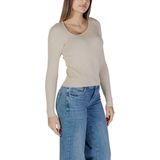 Asymmetrical - Ribbed Knit Pullover - Wit - Knitwear