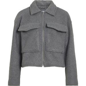 Vila - Vidaphne L/S Jacket - Grijs - Leren Jassen