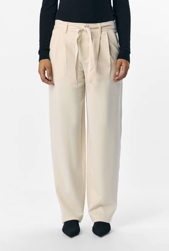 OBJECT straight regular waist pantalon zand