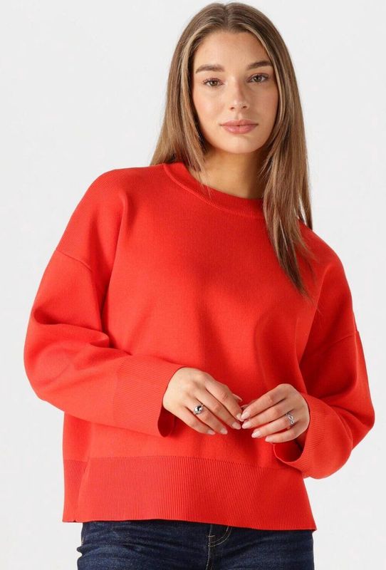 Object - Rode Gebreide Trui - O-Hals - Dames