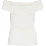 T-shirt - Effen - Jersey - Carmen Hals - Aansluitende Pasvorm