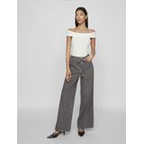 T-shirt - Effen - Jersey - Carmen Hals - Aansluitende Pasvorm