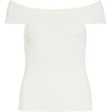 T-shirt - Effen - Jersey - Carmen Hals - Aansluitende Pasvorm