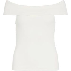 T-shirt - Effen - Jersey - Carmen Hals - Aansluitende Pasvorm