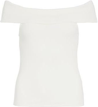 T-shirt - Effen - Jersey - Carmen Hals - Aansluitende Pasvorm