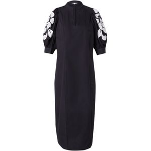 Jurk - OBJNAJA - Katoen - Bloemenprint - 3/4 Lengte - Normale Pasvorm - Halve Mouw