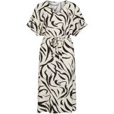 VILA - VIClo - Jurk - Lichtgrijs/Zwart - Dierenprint - 3/4 Lengte