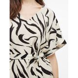 VILA - VIClo - Jurk - Lichtgrijs/Zwart - Dierenprint - 3/4 Lengte