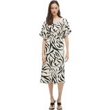 VILA - VIClo - Jurk - Lichtgrijs/Zwart - Dierenprint - 3/4 Lengte