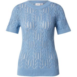 Vila - Vicotti O-neck Knit Top - T-shirt - Blissful Blue - 100% Katoen