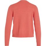 VILA Gebreid Vest - Koraalrood