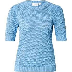 VILA - Vidalo O-neck S/S Knit Top - Lichtblauw - Gebreid