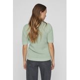 VILA Vidalo O-neck S/S Knit Top - Gebreide Top met Ronde Hals - Silt Green