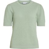 VILA Vidalo O-neck S/S Knit Top - Gebreide Top met Ronde Hals - Silt Green