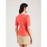 VILA Sweater Oranje - Ademend Katoen met O-hals en Lange Mouwen