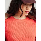 VILA Sweater Oranje - Ademend Katoen met O-hals en Lange Mouwen