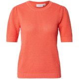 VILA Sweater Oranje - Ademend Katoen met O-hals en Lange Mouwen