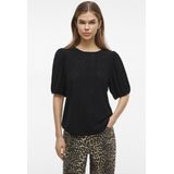 VILA - VIKALLY - Top - Zwart - Broderie - Halve Mouwlengte