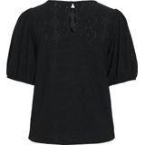 VILA - VIKALLY - Top - Zwart - Broderie - Halve Mouwlengte