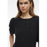 VILA - VIKALLY - Top - Zwart - Broderie - Halve Mouwlengte