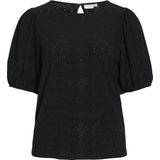 VILA - VIKALLY - Top - Zwart - Broderie - Halve Mouwlengte