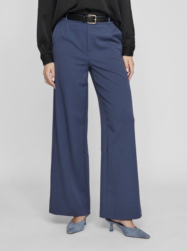 Vila - Vivarone Hw Wide Pant - Vintage Indigo - Polyester Viscose Elastan
