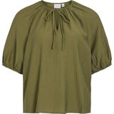 Vila - Olive T-shirt - Olijfgroen - 80% Viscose Lenzing Ecovero, 20% Polyamide
