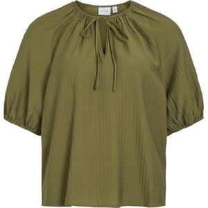 Vila - Olive T-shirt - Olijfgroen - 80% Viscose Lenzing Ecovero, 20% Polyamide