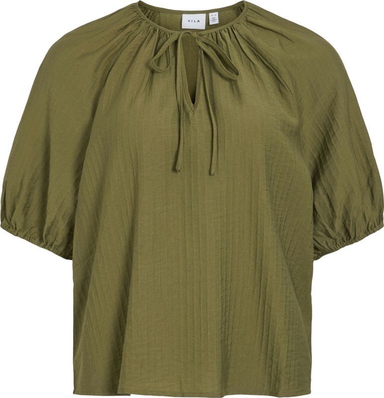 Vila - Olive T-shirt - Olijfgroen - 80% Viscose Lenzing Ecovero, 20% Polyamide