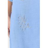 OBJECT - OBJMIKA - Linnen Rok - Blauw - Mini Lengte