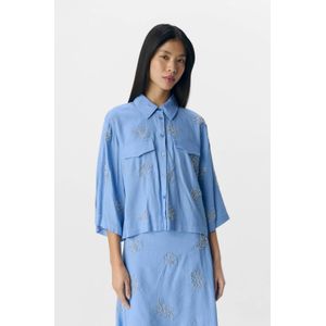 OBJECT - Linnen Blouse - Blauw