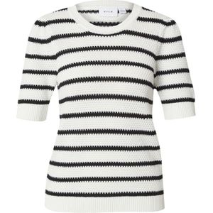 Vila T-shirt Vidalo O-neck Stripe Knit-noos 14106601 White Alyssum Dames Maat - S