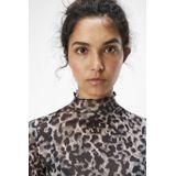 Object - OBJNELA LS O-NECK MESH TOP REP - Shirt - Zwart