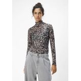 Object - OBJNELA LS O-NECK MESH TOP REP - Shirt - Zwart